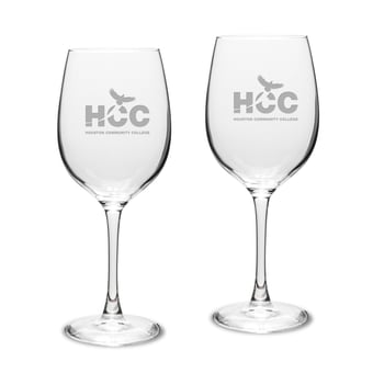 Houston Community College Two-Piece 16oz. Traditional White Wine Glass Set