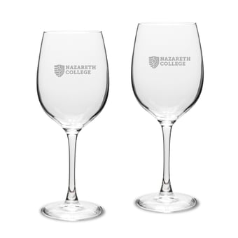 Nazareth College Golden Flyers Two-Piece 16oz. Traditional White Wine Glass Set