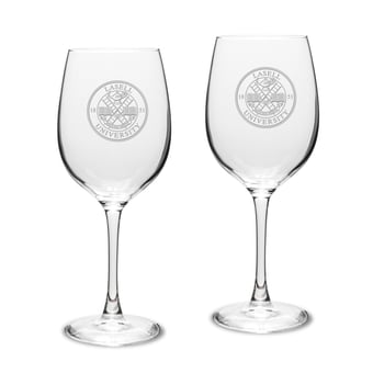 Lasell Lasers Two-Piece 16oz. Traditional White Wine Glass Set