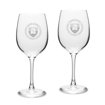 Milton Academy Mustangs Two-Piece 16oz. Traditional White Wine Glass Set
