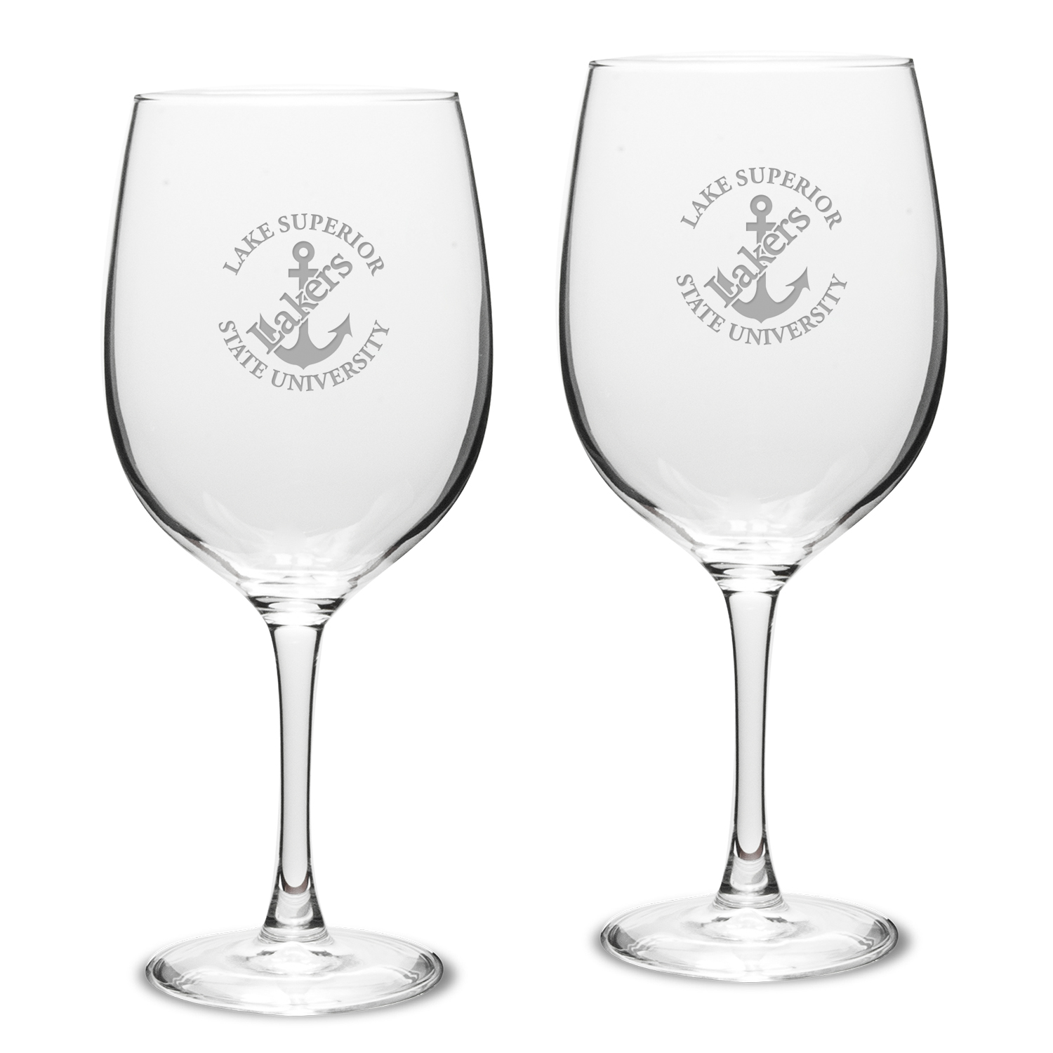 Lake Superior State Lakers Two-Piece 19oz. Traditional Red Wine Glass Set