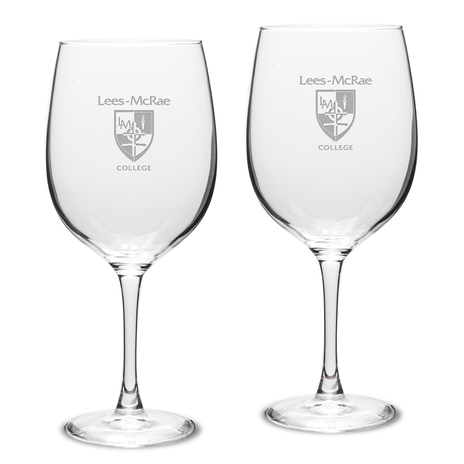 Lees-McRae Bobcats Two-Piece 19oz. Traditional Red Wine Glass Set