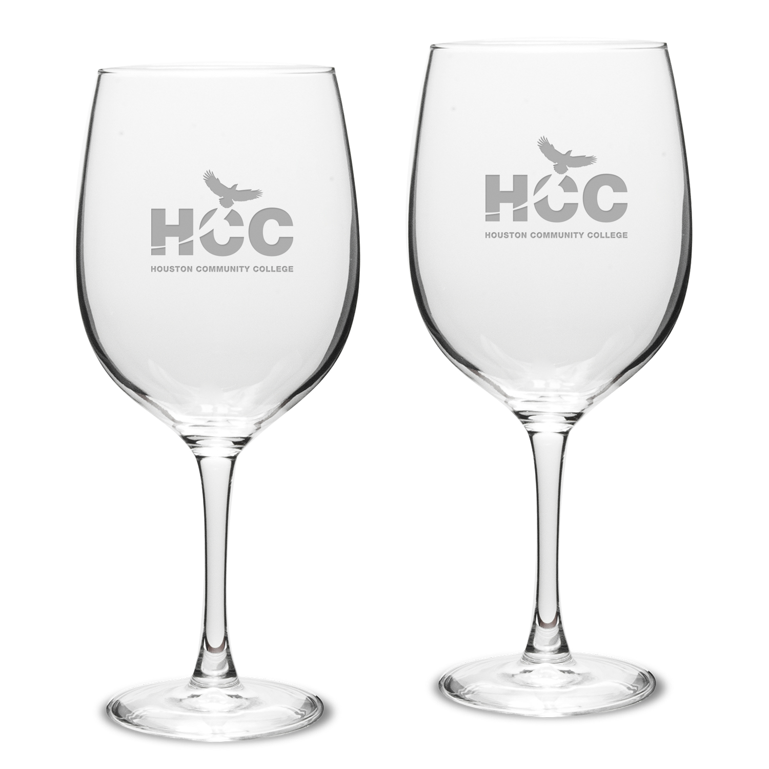 Houston Community College Two-Piece 19oz. Traditional Red Wine Glass Set