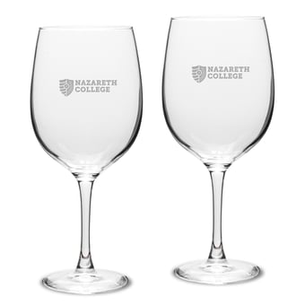Nazareth College Golden Flyers Two-Piece 19oz. Traditional Red Wine Glass Set