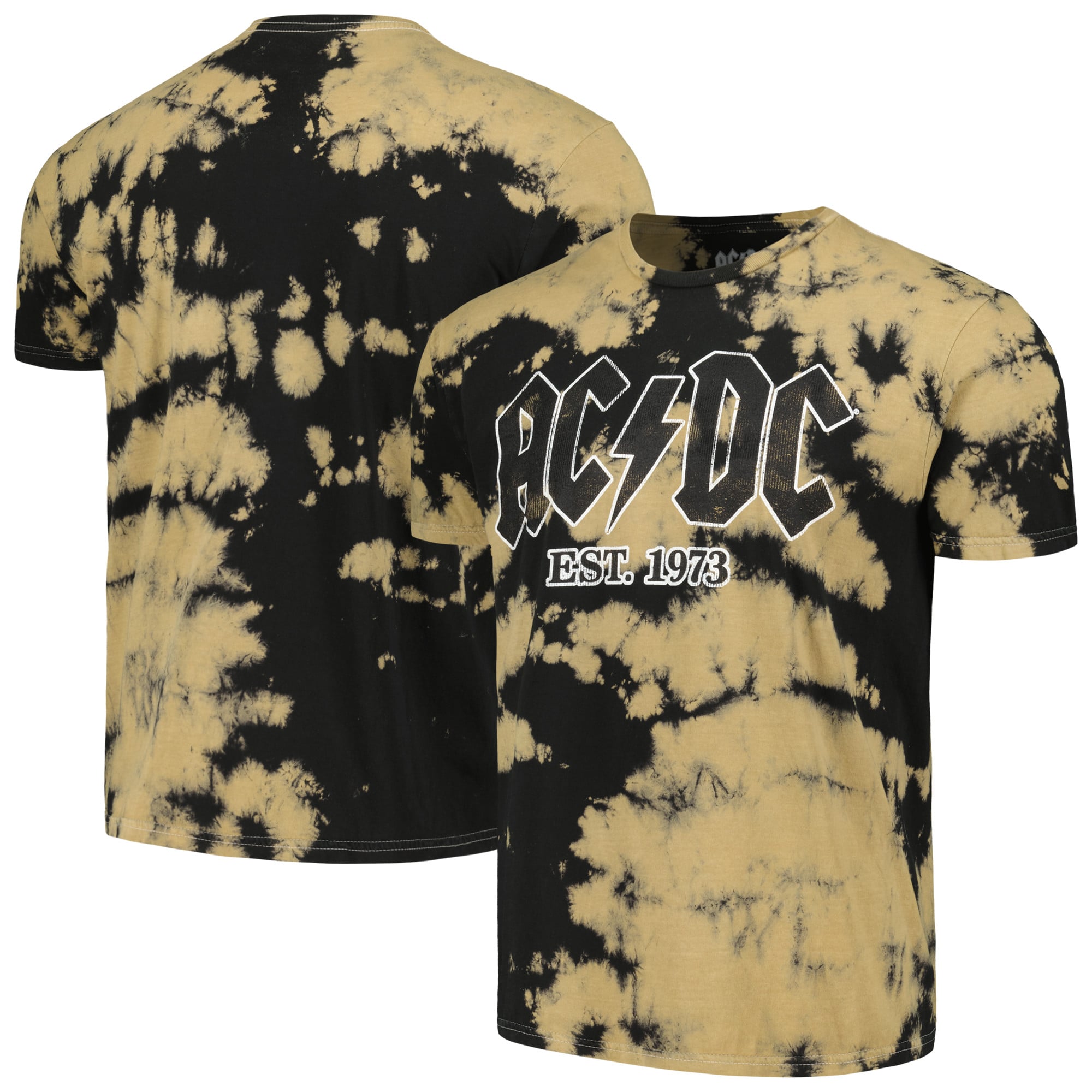 Men's Tan AC/DC Est. 1973 Washed Graphic T-Shirt