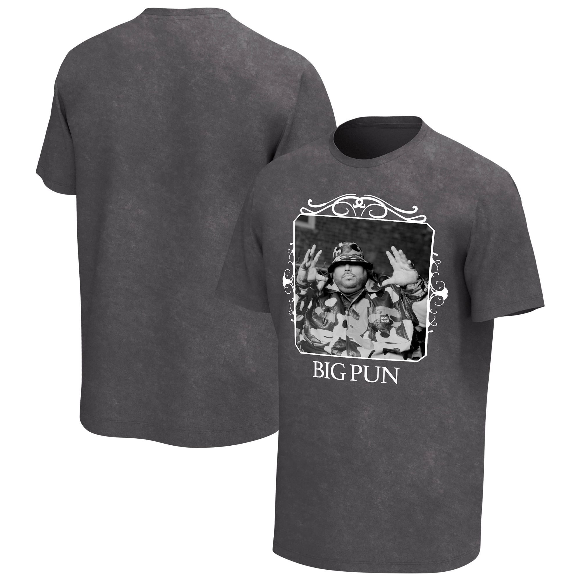 Men's Charcoal Big Pun Frame Washed Graphic T-Shirt
