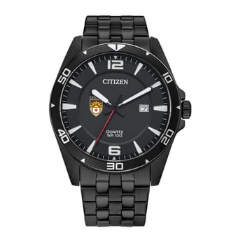 Men's Lehigh Mountain Hawks Citizen Quartz Black-Tone Stainless Steel Watch