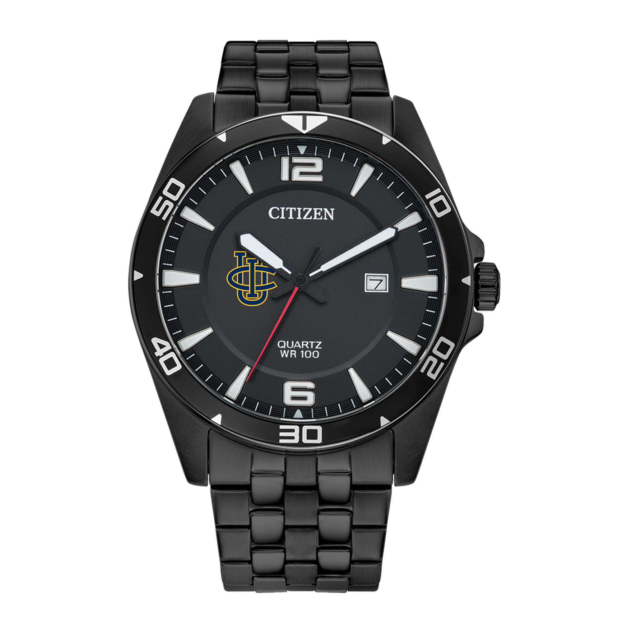 Men's UC Irvine Anteaters Citizen Quartz Black-Tone Stainless Steel Watch
