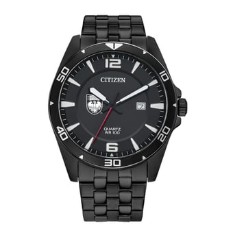 Men's UChicago Maroons Citizen Quartz Black-Tone Stainless Steel Watch
