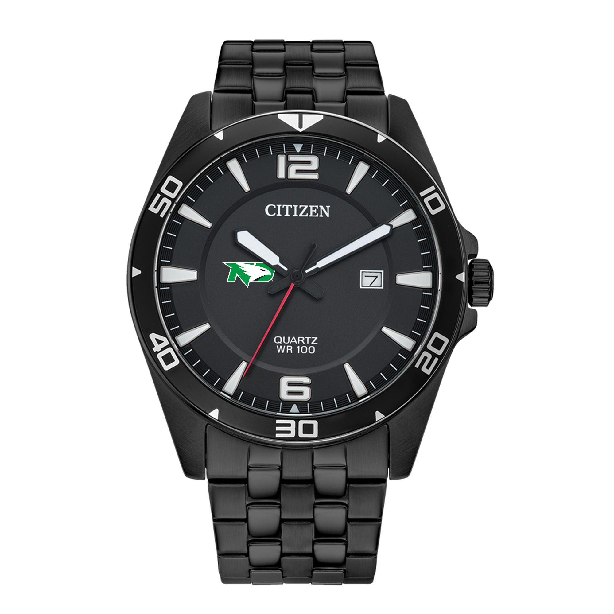 Men's North Dakota Citizen Quartz Black-Tone Stainless Steel Watch
