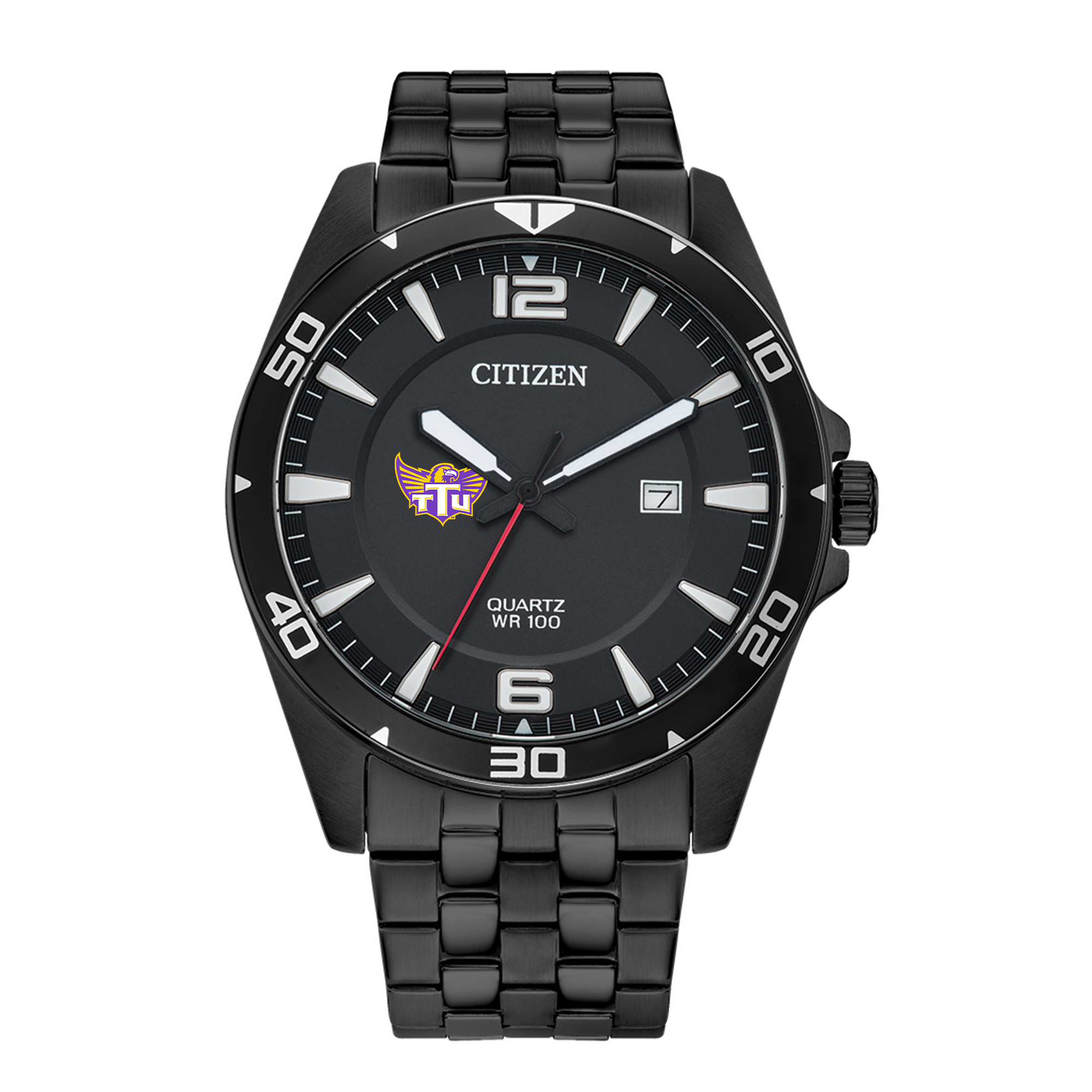 Men's Tennessee Tech Golden Eagles Citizen Quartz Black-Tone Stainless Steel Watch