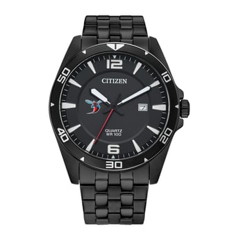Men's Delaware State Hornets Citizen Quartz Black-Tone Stainless Steel Watch
