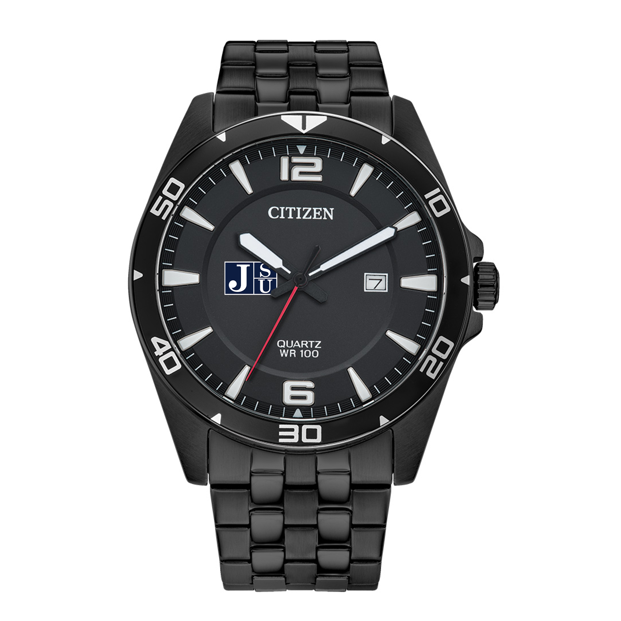 Men's Jackson State Tigers Citizen Quartz Black-Tone Stainless Steel Watch