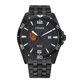 Men's Tuskegee Golden Tigers Citizen Quartz Black-Tone Stainless Steel Watch