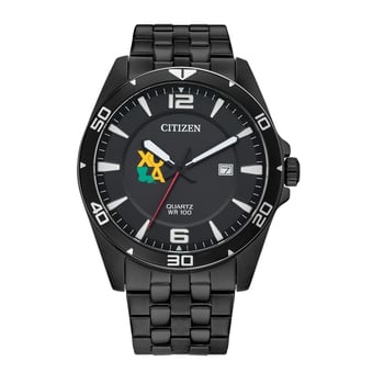 Men's Xavier University of Louisiana Gold Rush Citizen Quartz Black-Tone Stainless Steel Watch