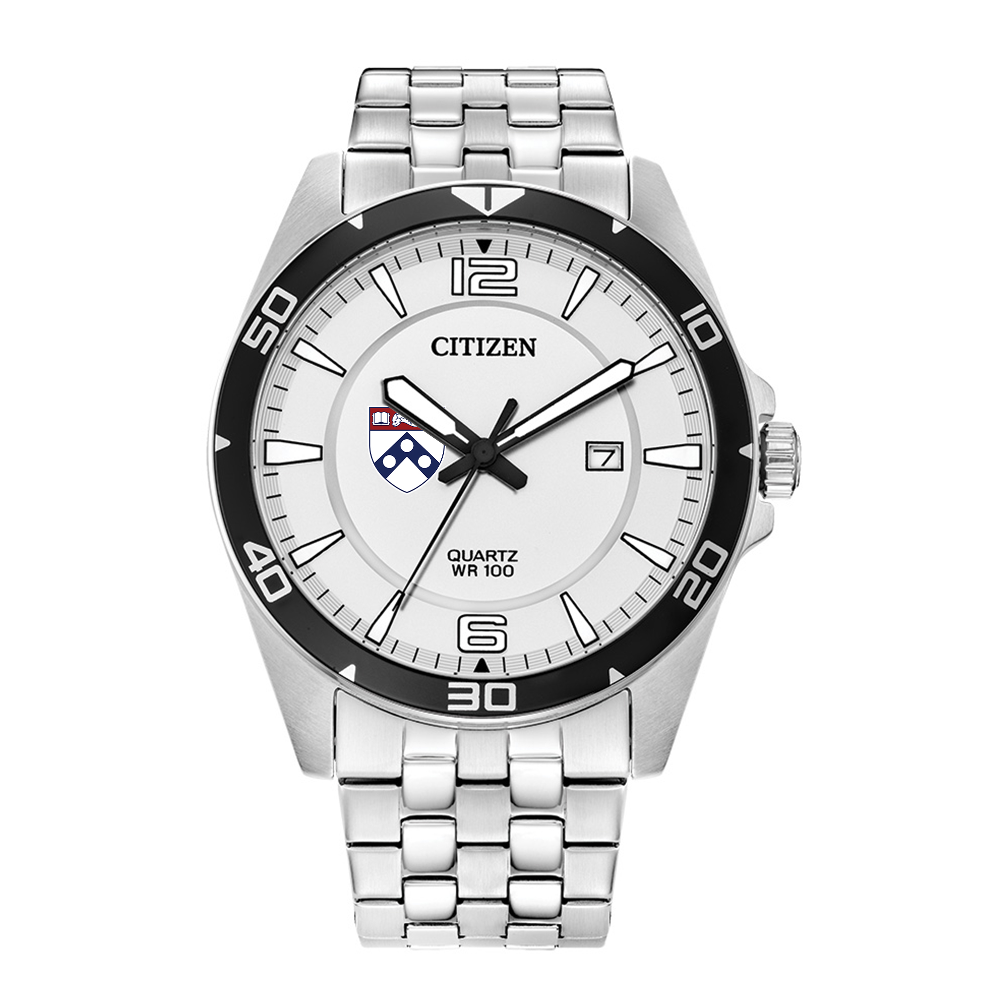 Men's Pennsylvania Quakers Citizen Quartz Stainless Steel Watch