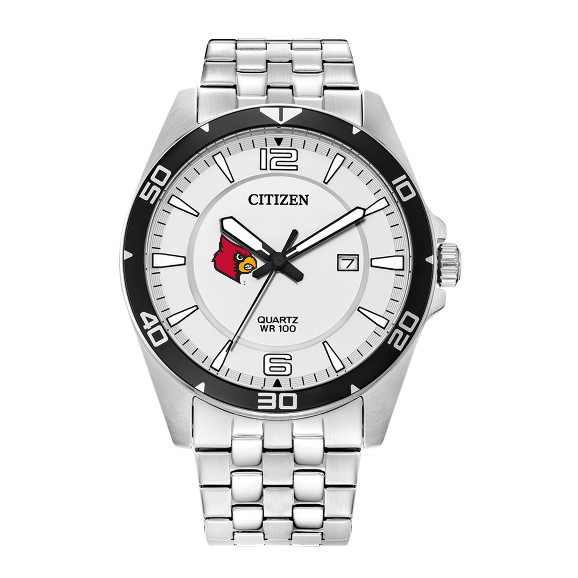 Men's Louisville Cardinals Citizen Quartz Stainless Steel Watch