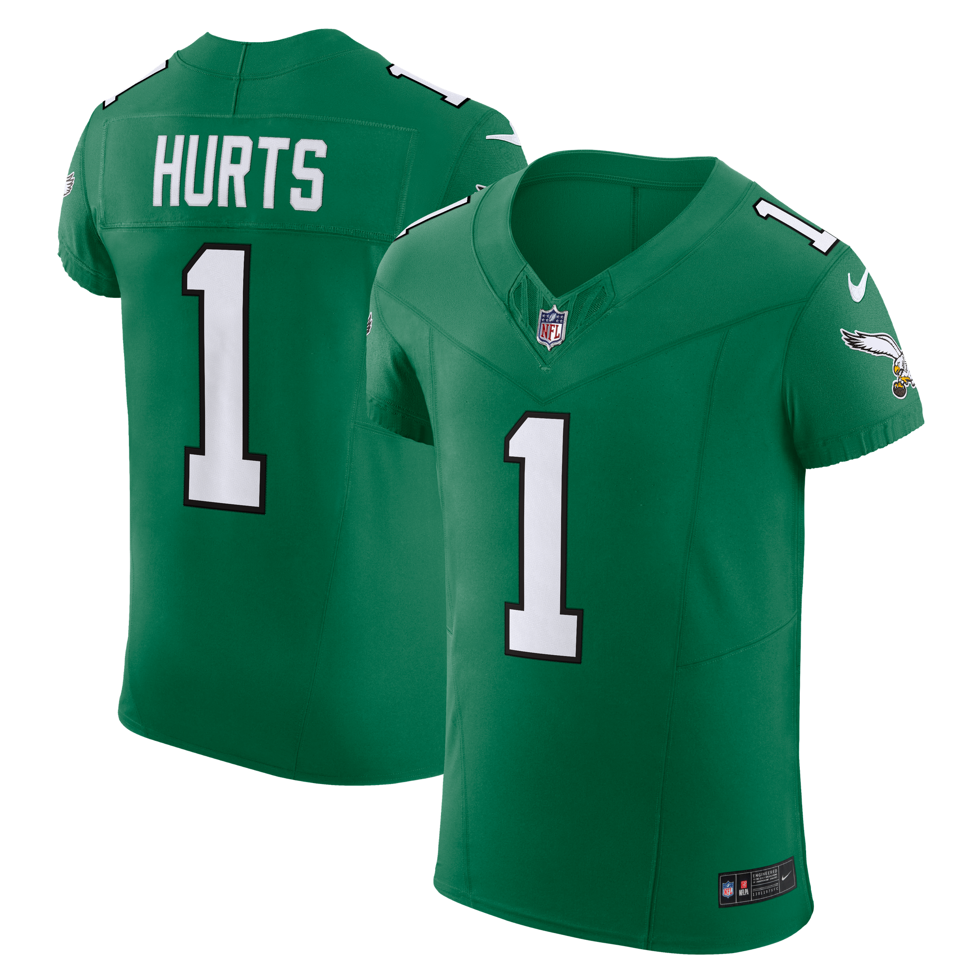 Camiseta Nike para hombre Jalen Hurts Kelly Green Philadelphia Eagles Alternate Vapor F.U.S.E. Elite
