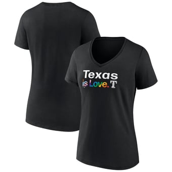 Women's Black Texas Rangers City Pride V-Neck T-Shirt
