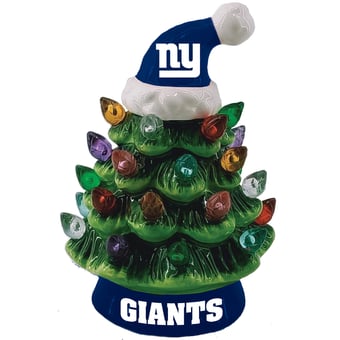 "New York Giants 8"" Light Up Ceramic LED Christmas Tree"
