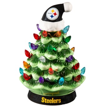 "Pittsburgh Steelers 8"" Light Up Ceramic LED Christmas Tree"