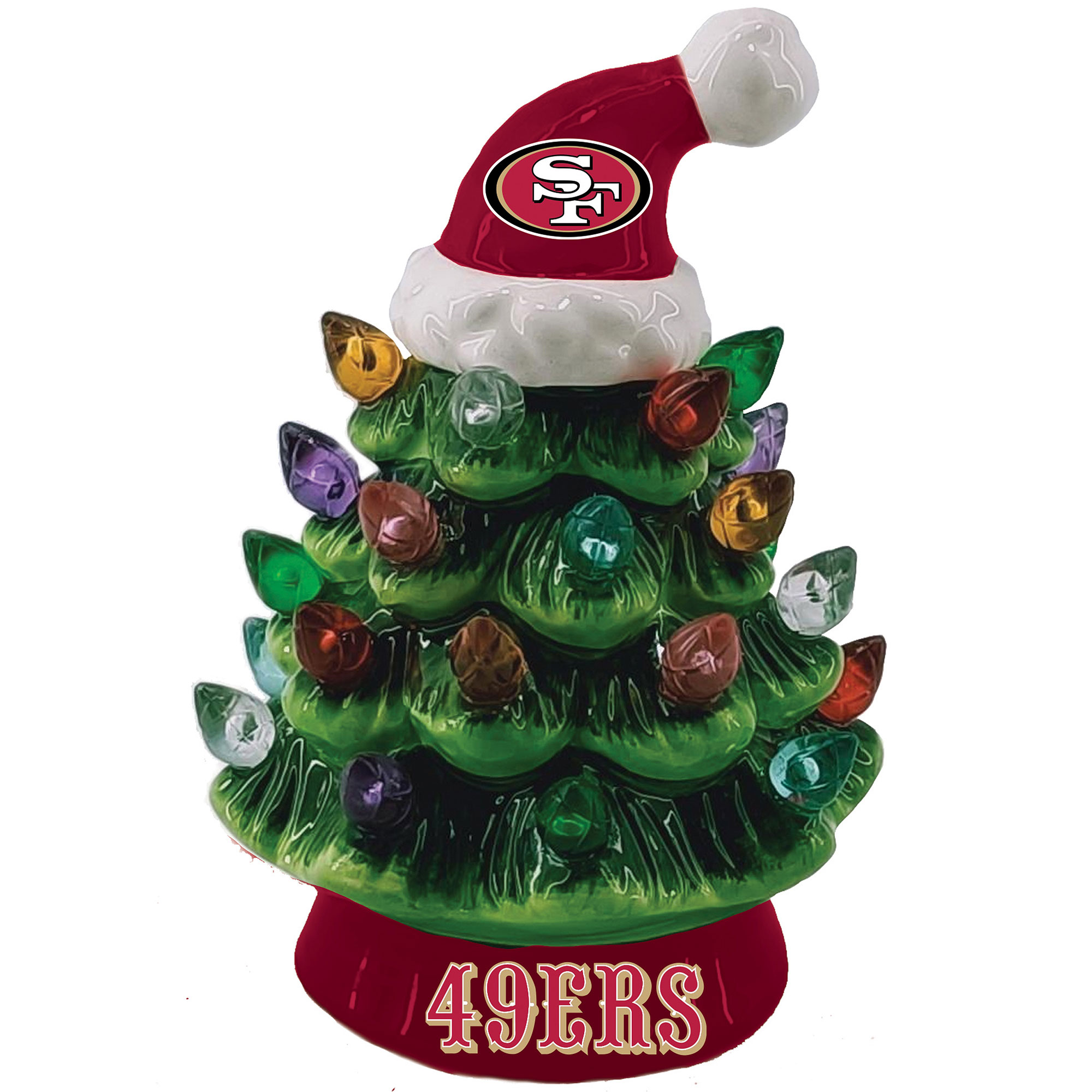 San Francisco 49ers 8" Light Up Ceramic LED Christmas Tree