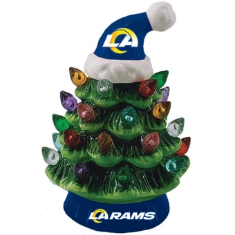 Los Angeles Rams 8" Light Up Ceramic LED Christmas Tree