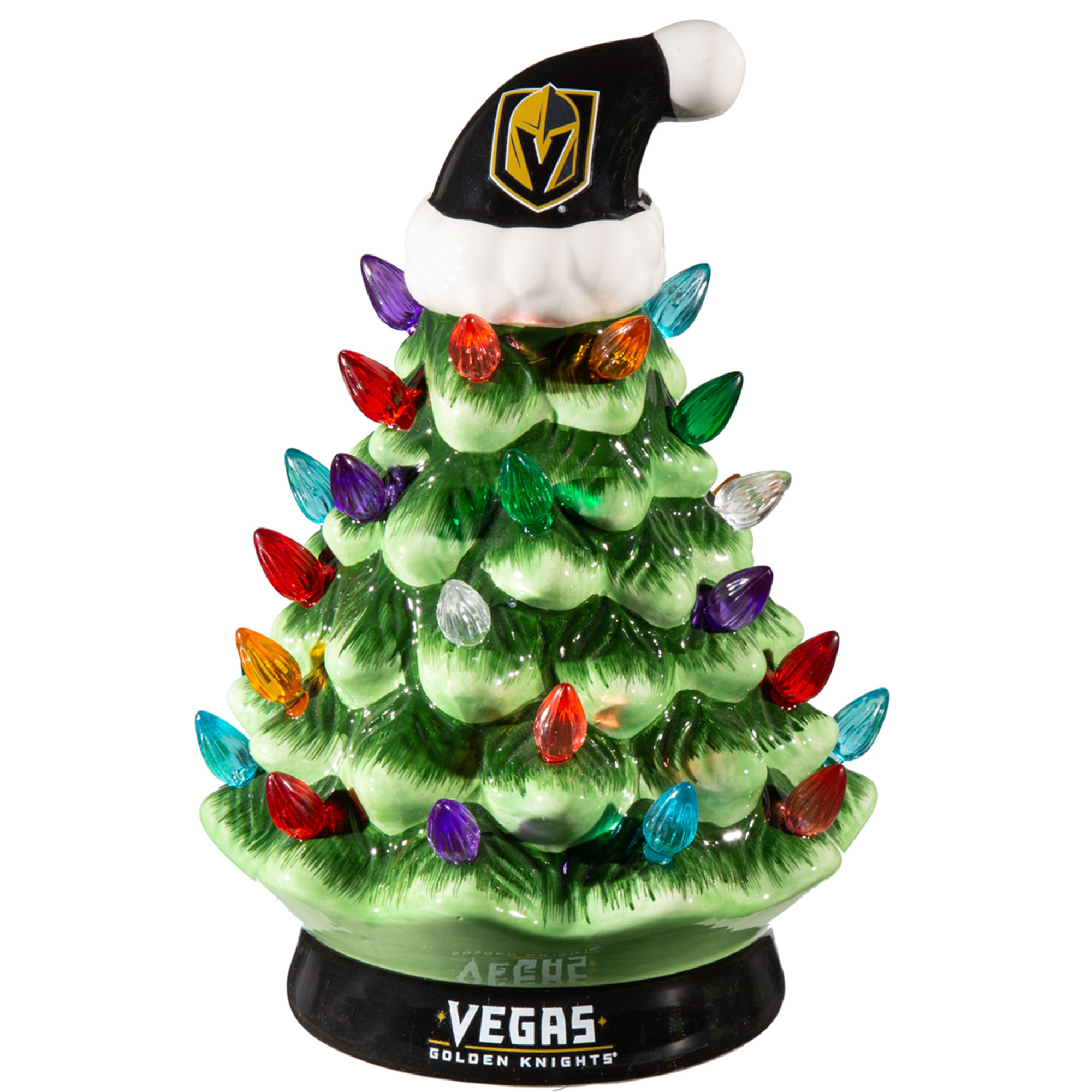 Vegas Golden Knights 8″ Light Up Ceramic LED Christmas Tree Vegas Golden Knights 8″ Light Up Ceramic LED Christmas Tree