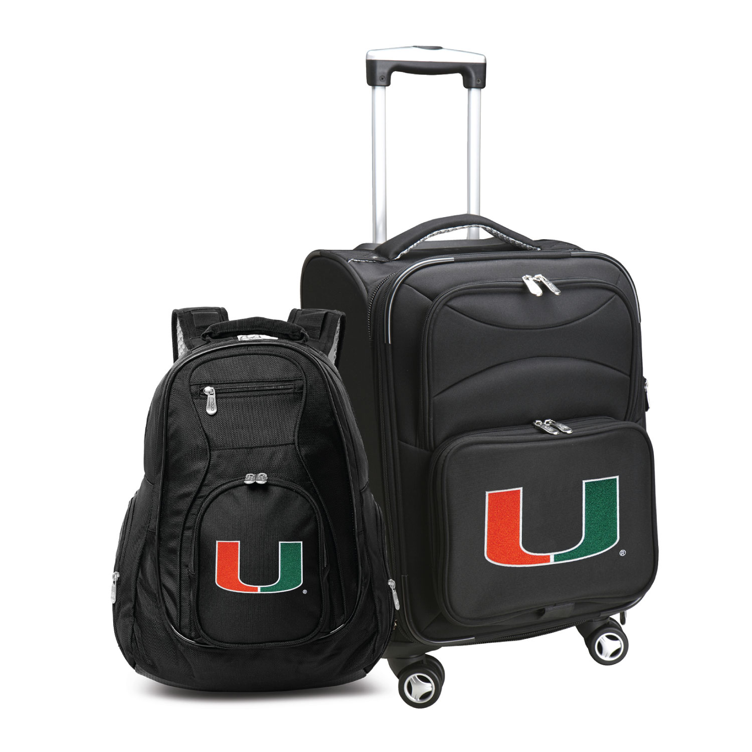 MOJO Black Miami Hurricanes Softside Carry-On & Backpack Set