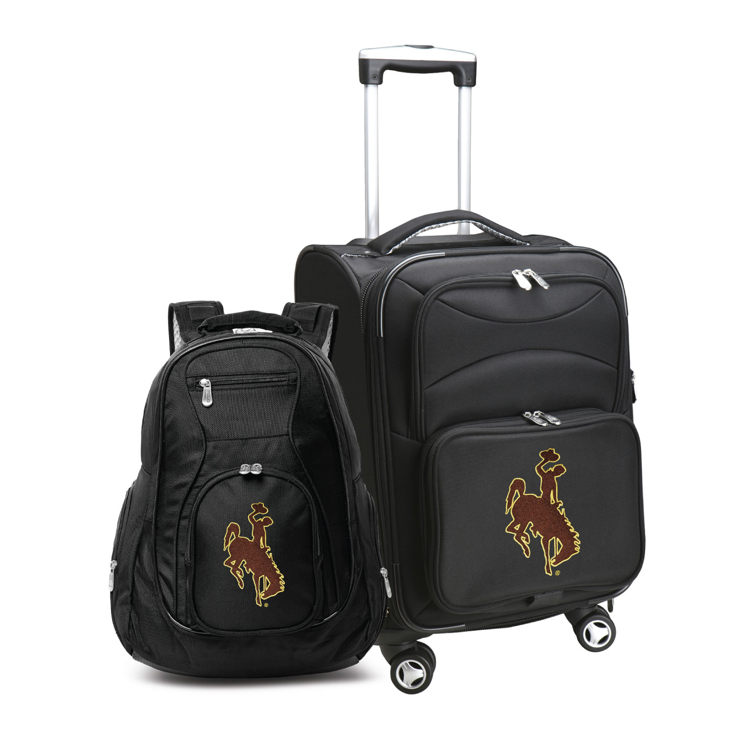 MOJO Black Wyoming Cowboys Softside Carry-On & Backpack Set