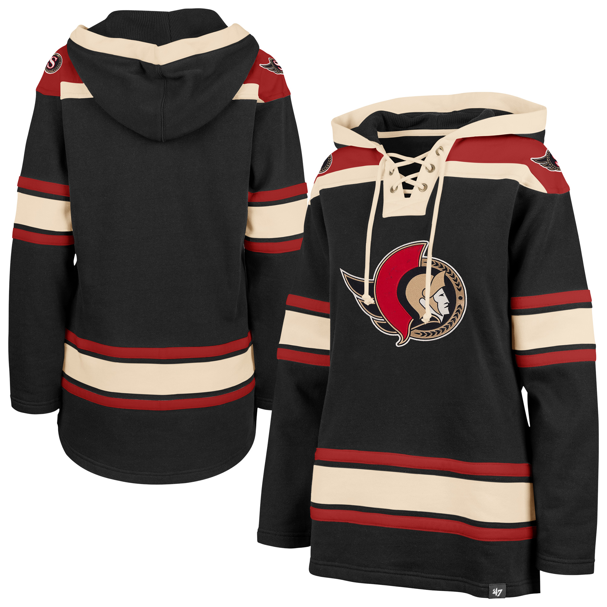 Women’s ’47 Black Ottawa Senators Superior Lacer Pullover Hoodie Women’s ’47 Black Ottawa Senators Superior Lacer Pullover Hoodie