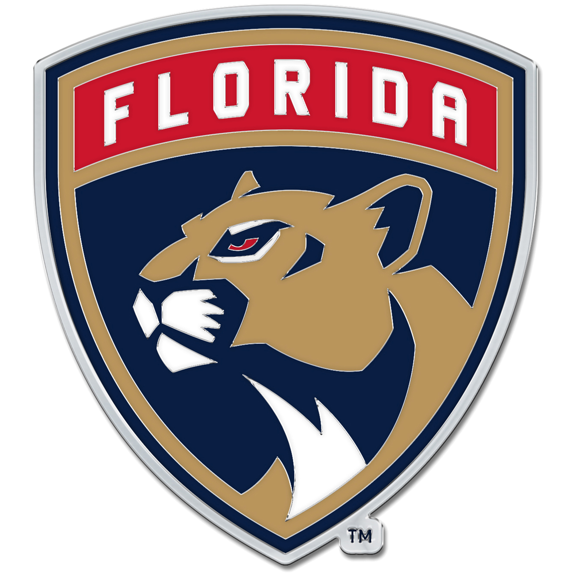 WinCraft Florida Panthers Colored Chrome Auto Emblem