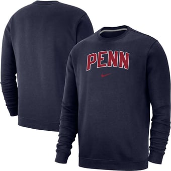 Men's Nike Navy Pennsylvania Quakers Arch Club Fleece Pullover Sweatshirt