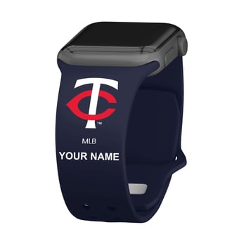 Navy Minnesota Twins Personalized Silicone Apple Watch Band
