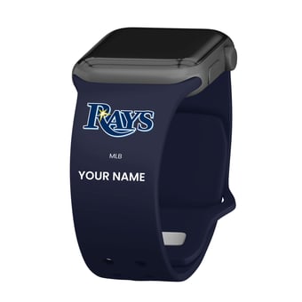 Navy Tampa Bay Rays Personalized Silicone Apple Watch Band
