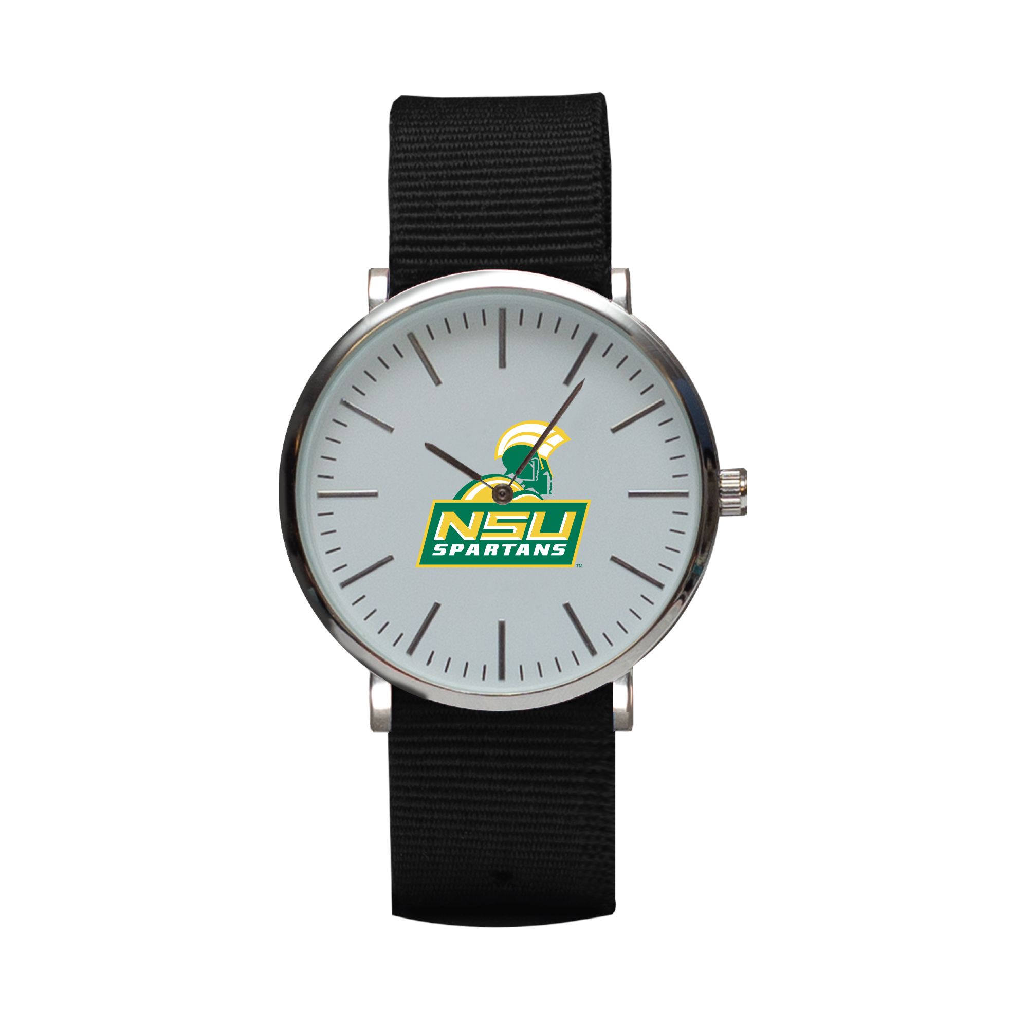 Black Norfolk State Spartans Stitch Nylon Strap Watch