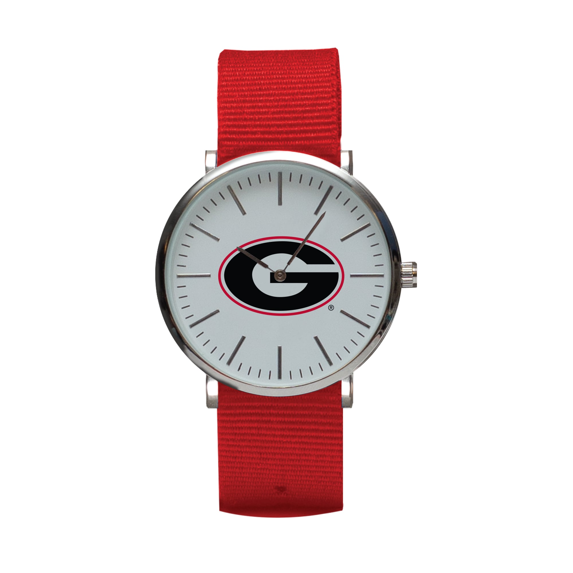 Red Georgia Bulldogs Stitch Nylon Strap Watch