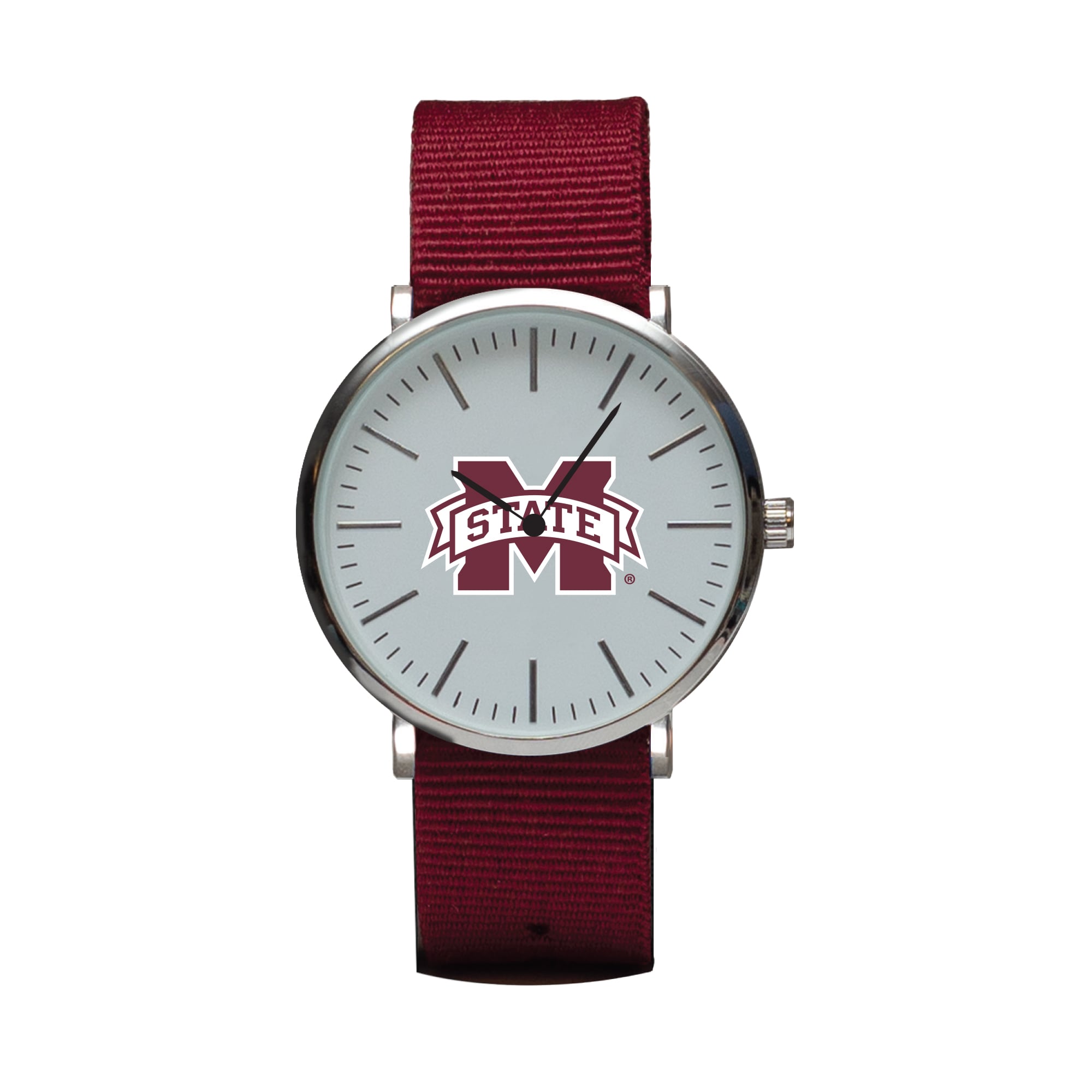 Maroon Mississippi State Bulldogs Stitch Nylon Strap Watch