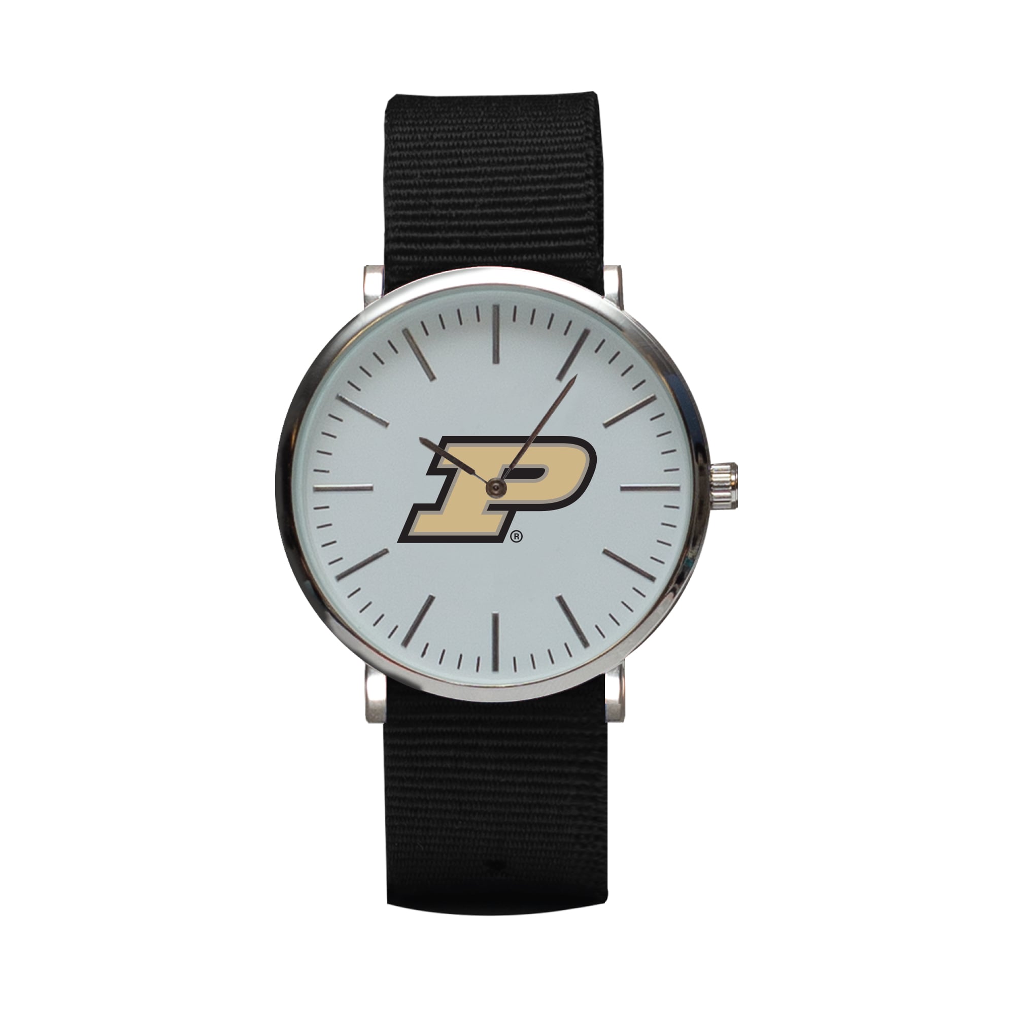 Black Purdue Boilermakers Stitch Nylon Strap Watch
