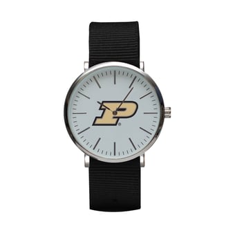 Black Purdue Boilermakers Stitch Nylon Strap Watch