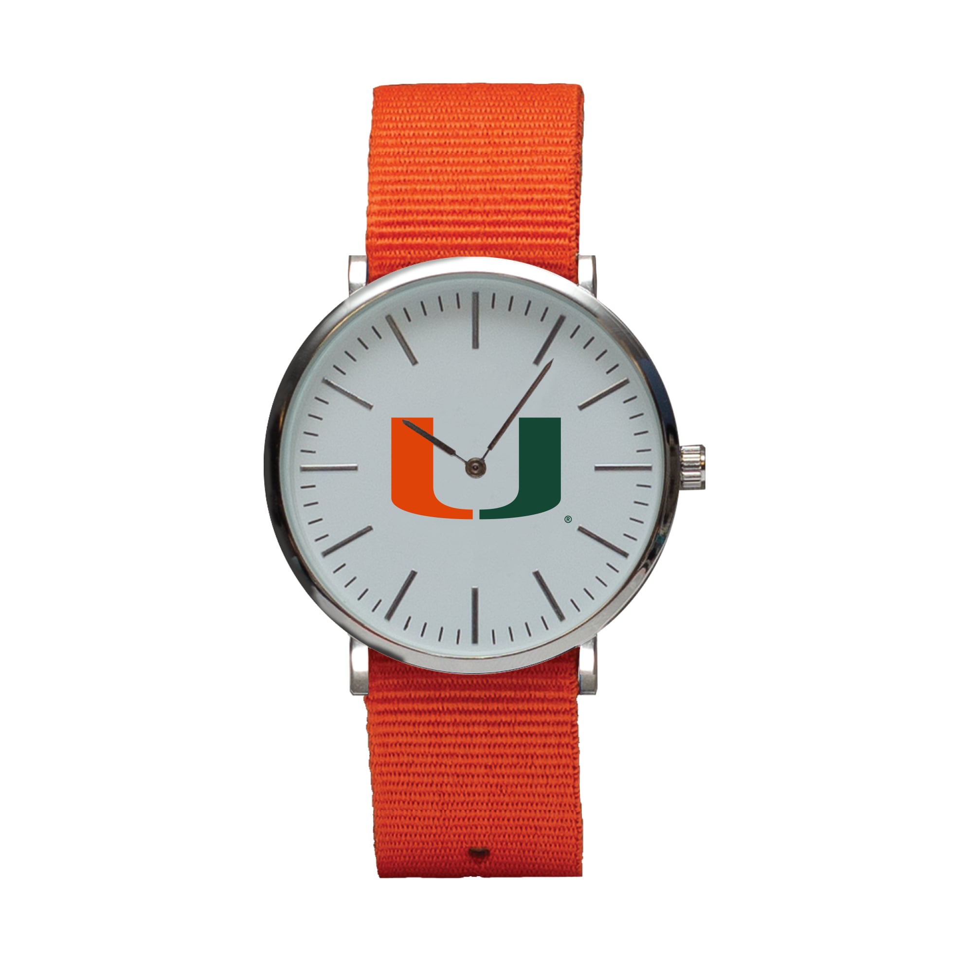 Orange Miami Hurricanes Stitch Nylon Strap Watch