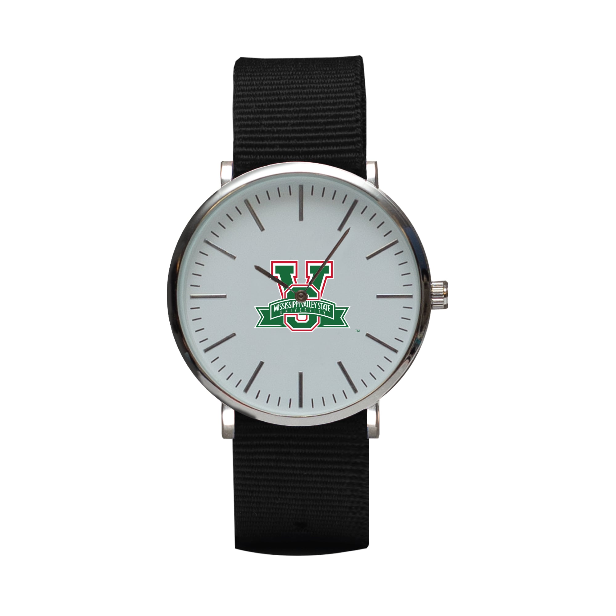 Black Mississippi Valley State Delta Devils Stitch Nylon Strap Watch