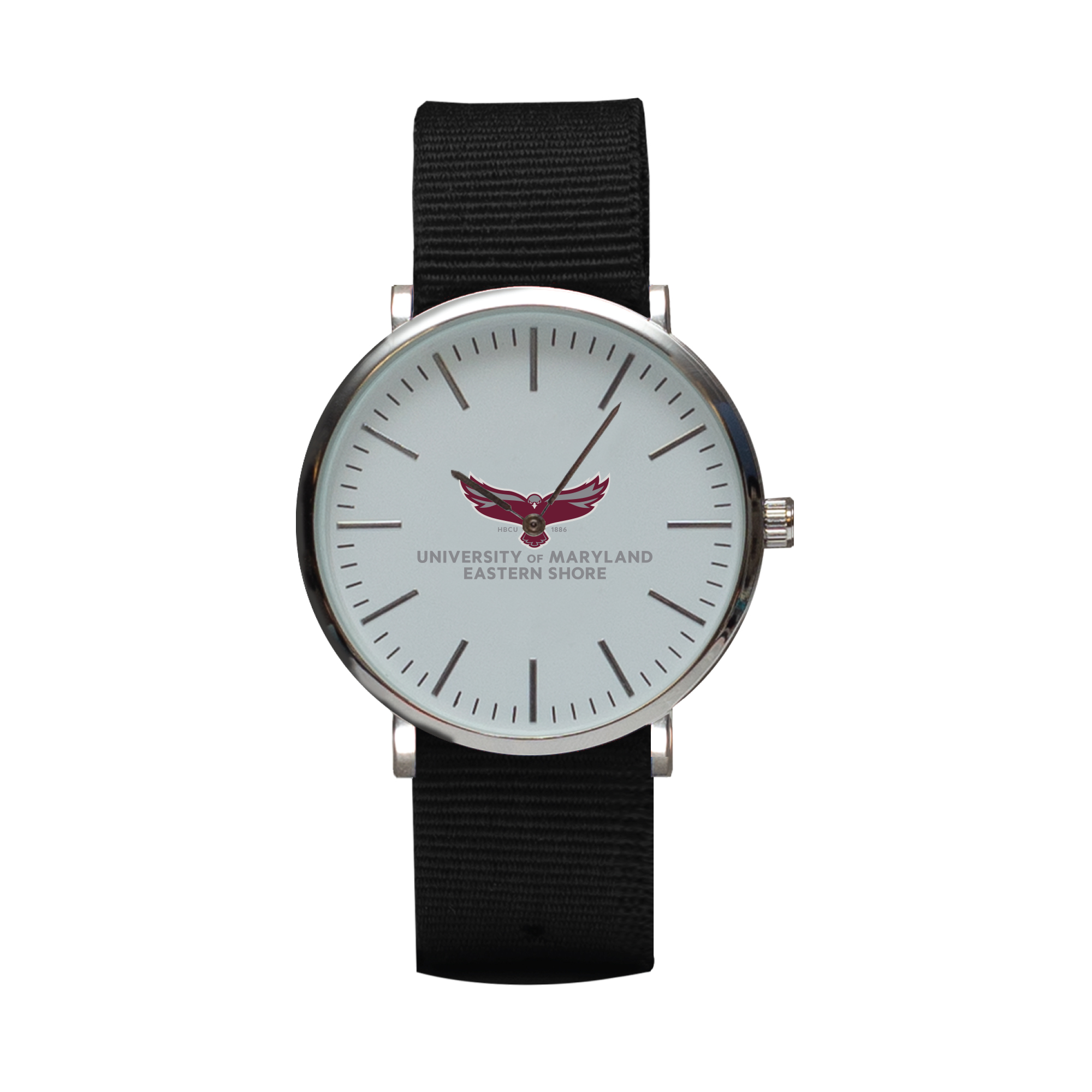 Black Maryland Eastern Shore Hawks Stitch Nylon Strap Watch