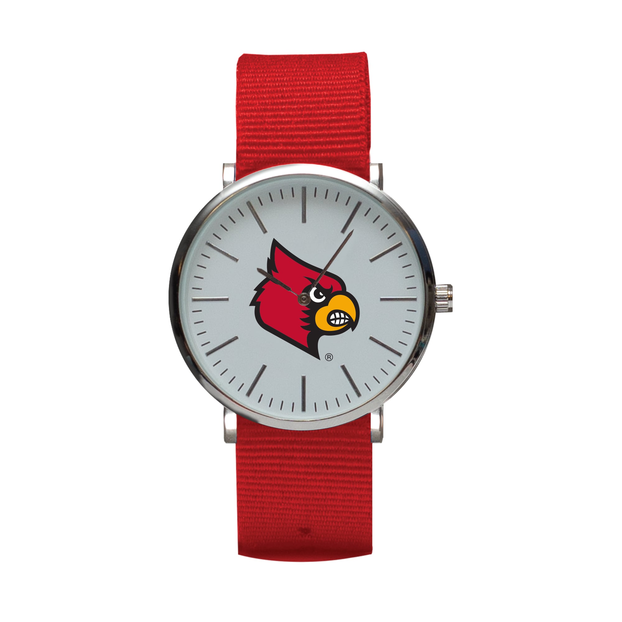 Red Louisville Cardinals Stitch Nylon Strap Watch