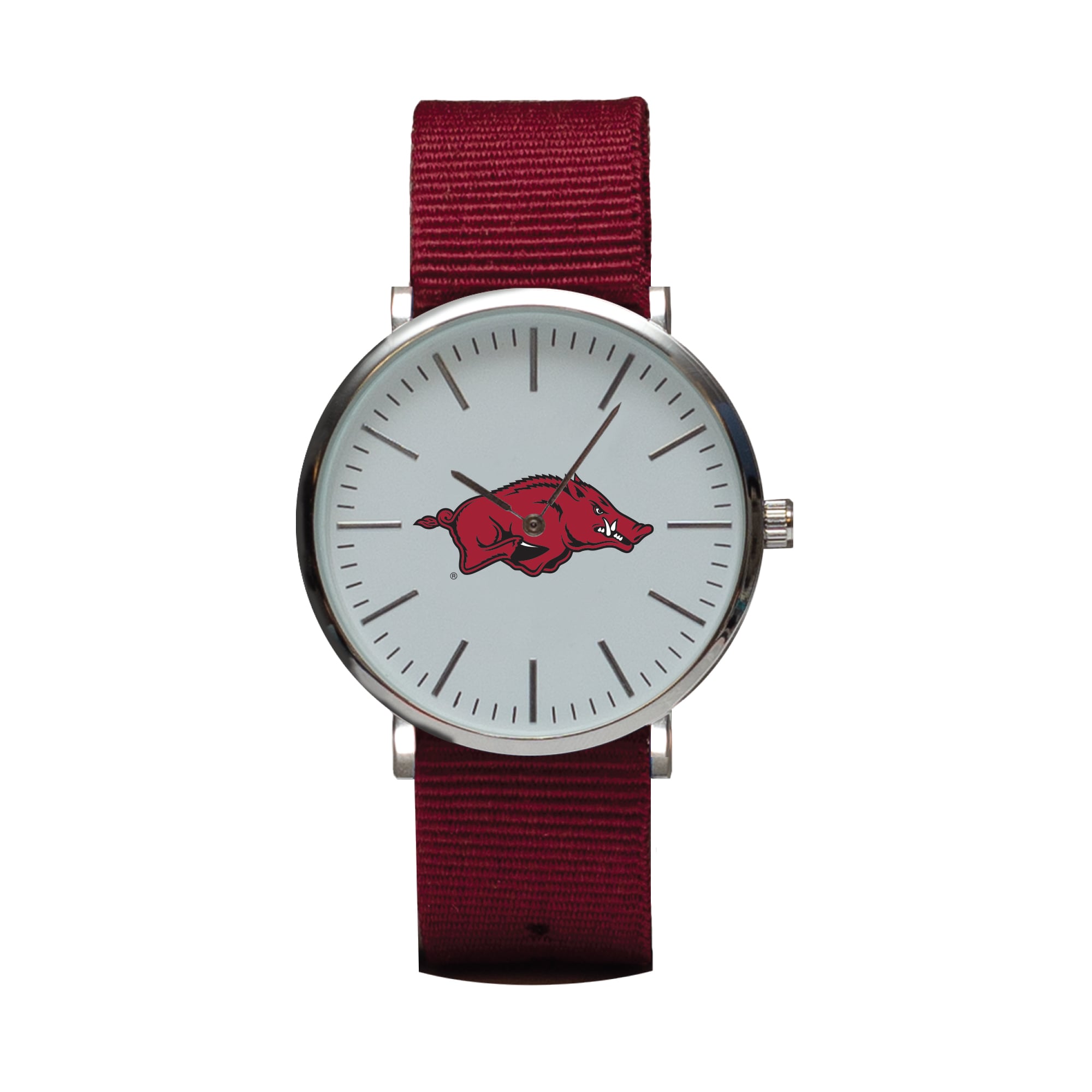 Maroon Arkansas Razorbacks Stitch Nylon Strap Watch