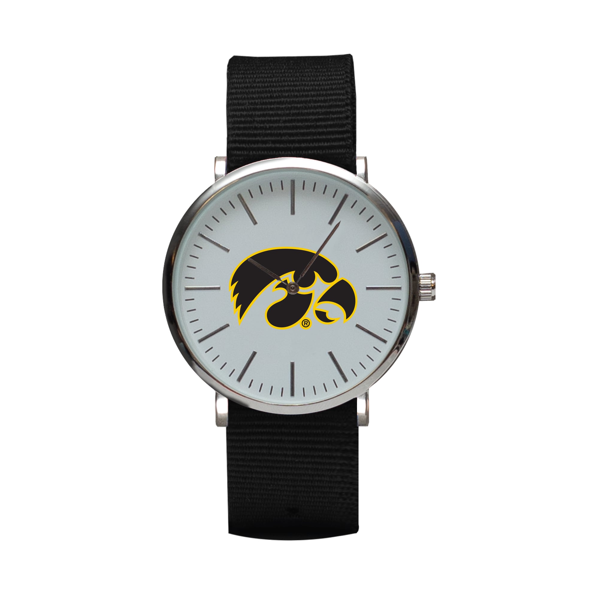 Black Iowa Hawkeyes Stitch Nylon Strap Watch