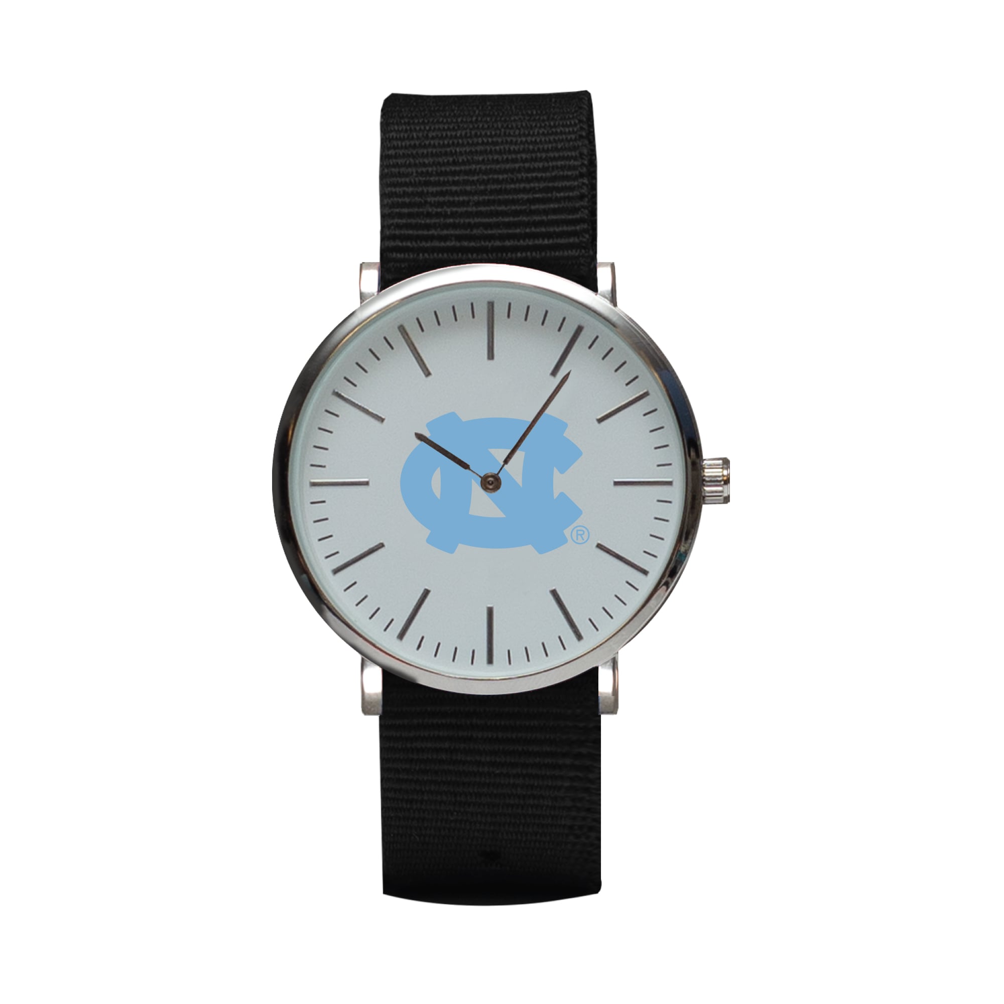 Black North Carolina Tar Heels Stitch Nylon Strap Watch