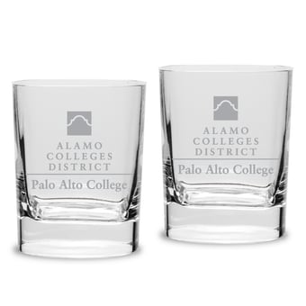 PAC Palominos 11.75oz. Two-Piece Luigi Bormioli Square Double Old Fashion Glass Set