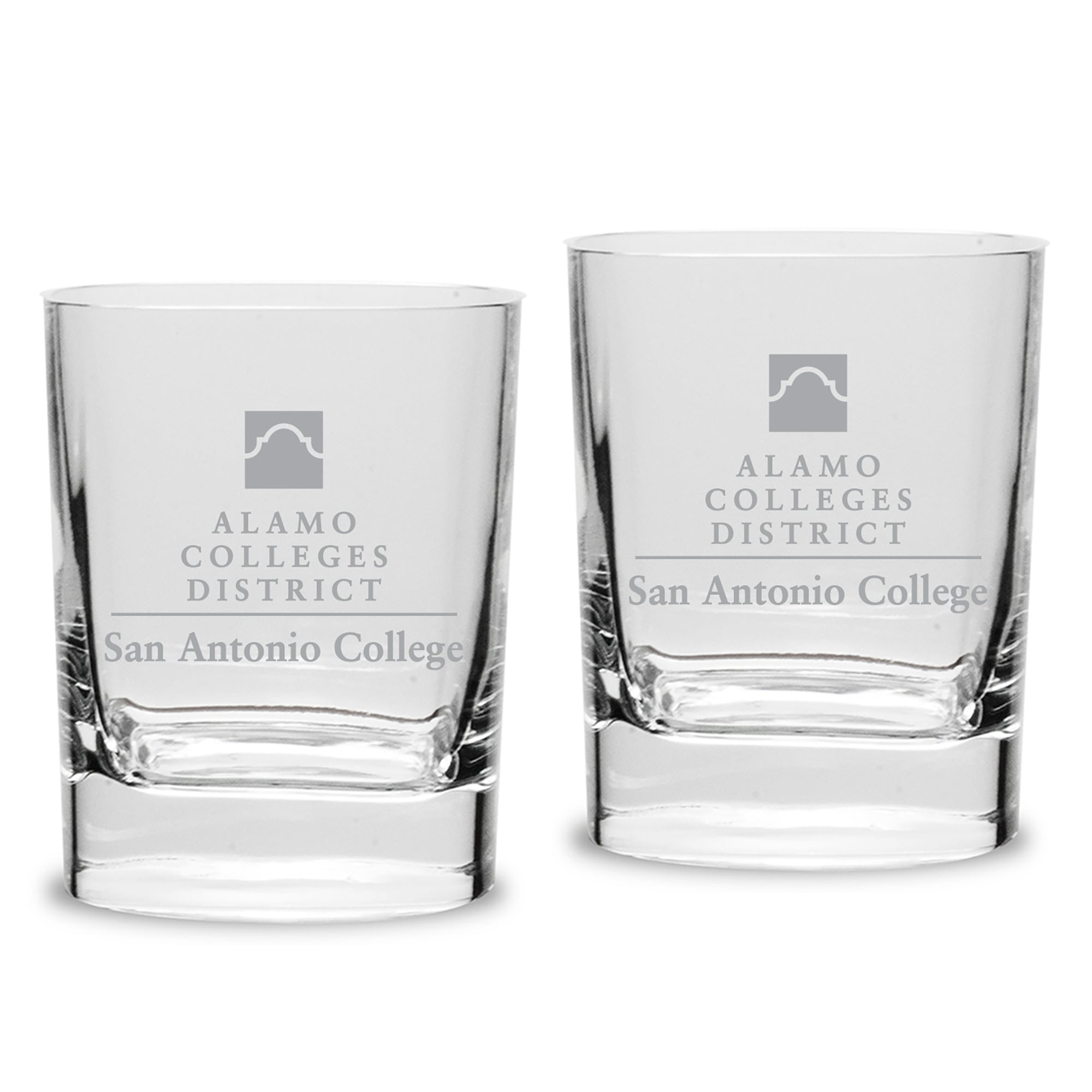 SAC Armadillos 11.75oz. Two-Piece Luigi Bormioli Square Double Old Fashion Glass Set