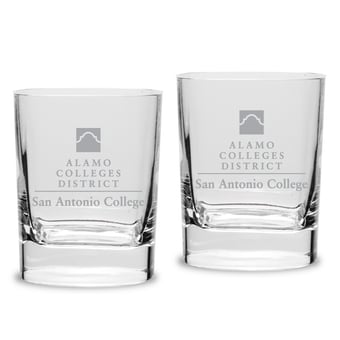 SAC Armadillos 11.75oz. Two-Piece Luigi Bormioli Square Double Old Fashion Glass Set